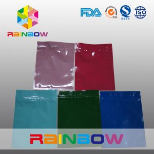 Three Side Blue / Red Small Foil Pouch Packaging Zipperlock , Laminated