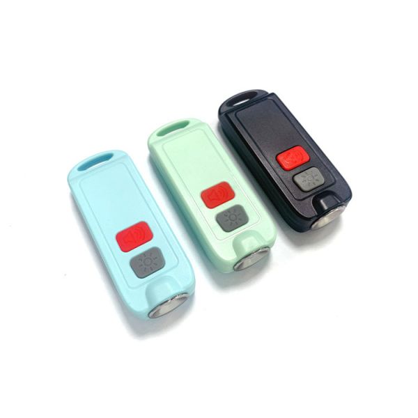 Quality 135mAh Lithium Battery Personal Alarm Keychain ABS With LED Flashlight wholesale