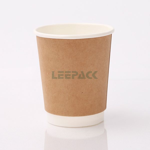 Customized kraft paper cups 8oz 10oz 12oz 16oz double wall disposable hot drinking coffee paper cup with lids