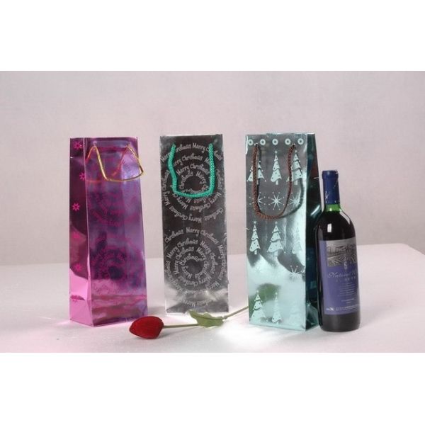 Wholesale Cheap Fancy Carry Packaging Custom Printed Luxury Red Wine Bottle Gift Paper Bag