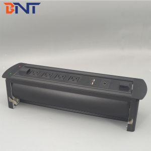 Hidden office motorized flip up power data desktop socket outlets