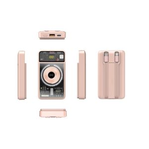 10000mAh Multi Device Power Bank Wireless Charging Built In Cable For IPhone /