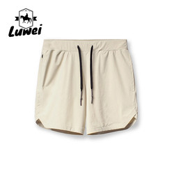 Drawstring Men Sports Shorts Polyester Woven Plain Jogger Workout Shorts