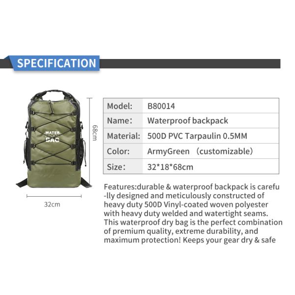 Good Quality Mochila impermeavel dry bag Waterproof Backpack Bag Large Capacity Custom with Competitive Price