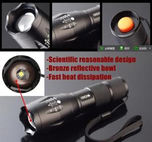 China Dry Batteries Powered E17 CREE XM-L T6 2000Lumens Zoomable CREE LED Flashlight Torch on sale