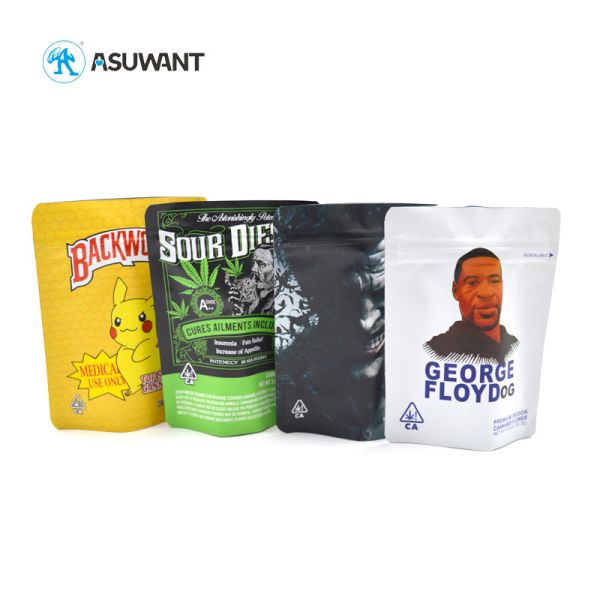 Quality Resealable Smell Proof Mylar Bag Pre Roll Cookie Weed Packaging wholesale