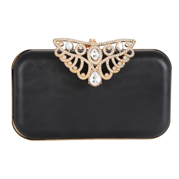 Stone Crown Closure Metal Clutch Frames 18*10cm Square Purse Frame