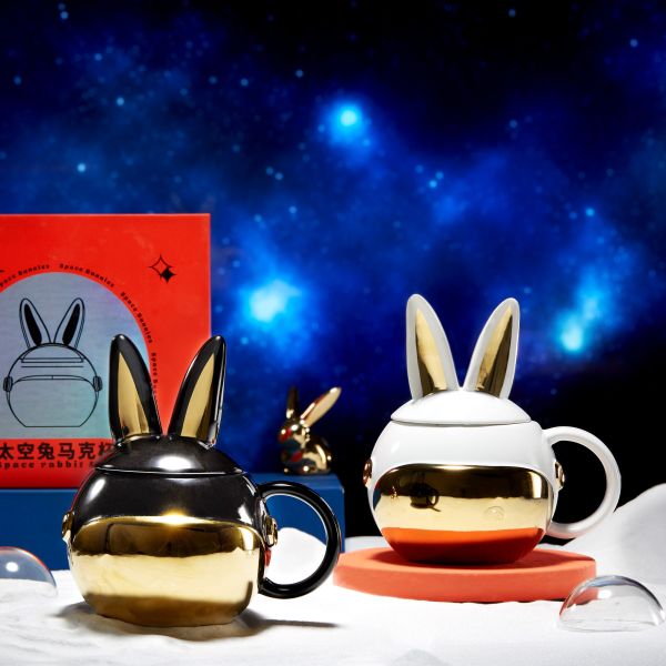 Ready To Ship In Stock Custom ceramic cute 3d animal face shaped coffee mugs for gift