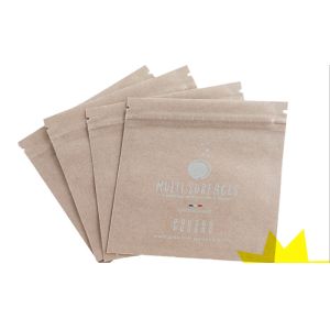 Compostable Biodegradable Zip Lock Pouches PBAT PLA Composite 3 Side Sealed