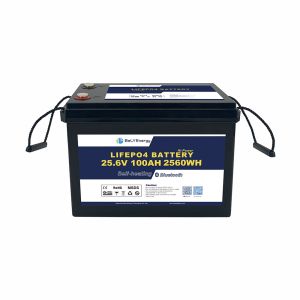 24V 100AH LiFePO4 Lithium Battery with BT and heating for Marine/Boat