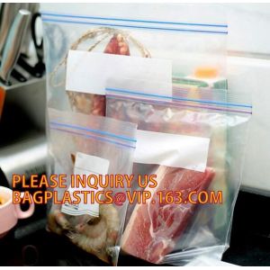 Clear food grade poly custom LDPE plastic k bag with color box packing, LDPE griplock zipper baggies with custom p