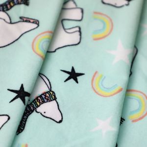 Cartoon Printed Velour Velvet Fabric 150gsm Polyester