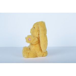 30CM Soft Plush Toys Environmentally Friendly Yellow Bunny Shape Printing Logo