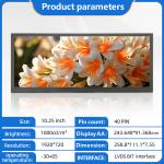 Customized capacitive touch screen IPS TFT LCD screen 10.25-inch FHD LVDS