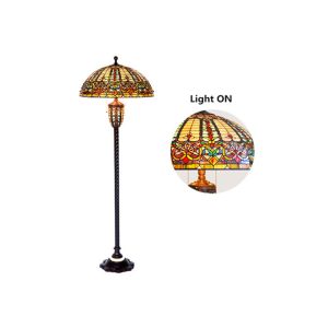 Vintage Baroque Warm Light Floor Lamp With Led Bulb Tiffany Style Easy Move
