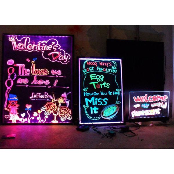 Quality Ultra Thin RGB SMD LED Writing Board Signs 60cm X 40cm Supporting With Tripod wholesale