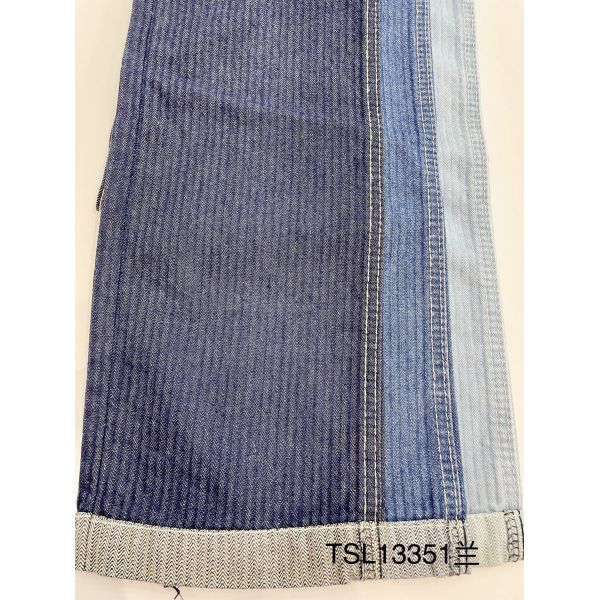 Quality Twill Jacquard Blue Jean Denim Fabric TR HBT Herringbone wholesale
