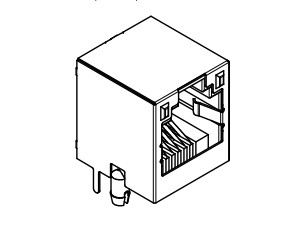615006143221 Shielded 6P6C Connector Tab Up Female Modular Jack