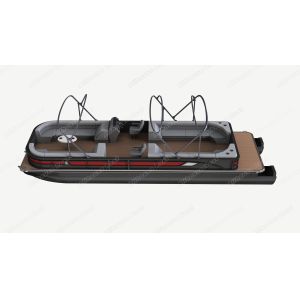 Luxury Black Pontoon Boat with Red White Panel 2.3/2.6m Width and 0.635m Tube
