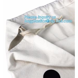 Wholesale promotional eco friendly custom printed logo plain canvas drawstring