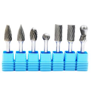 Power Tools Set 6mm 1/8 Shank Carving Metal Engraving Single Standard Cut One Set 10 Tungsten Steel Carbide Burr