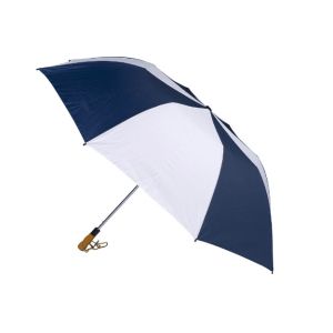 China Blue And White Portable Golf Umbrella Stell Frame Black Plastic Cap 190T Nylon Fabric on sale