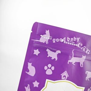 Custom printed matt finish pet food flat bottom zipper stand up packaging mylar