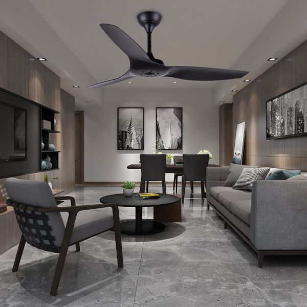 ABS Blade American Ceiling Fans Living Room Black 52 Inch Ceiling Fan