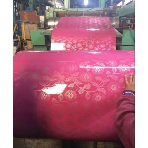 PVC Film Regular Modify Polyester Prepainted Steel Coils Customized Patterns