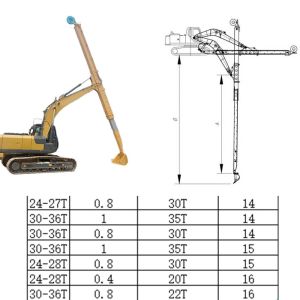 China Telescopic Arm for Excavator 14m 16m 18m Excavator Long Reach Boom on sale