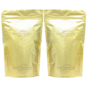 Full Printed Glossy Tea Packaging Pouches Zipper Light Gold Stand Up