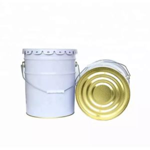Offest Pringting 20 Liter Painted Metal Buckets With Flower Shape Lid