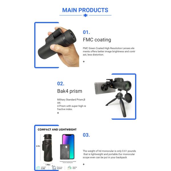 10x42 Mobile Phone Telescope For Adults Bird Watching Phone
