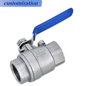 Handle Stainless Steel 2PC Ball Valve with Customized Threaded Connections