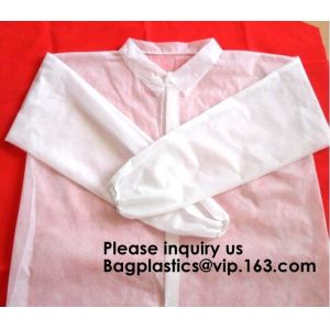 Cheap SMS Disposable Hooded White Coveralls Suit Chemical Protective Elastic Wrist Zipper Front Closure, bagease, bagplastics for sale