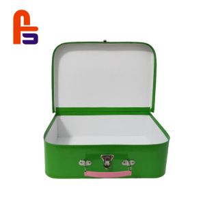 Green Color Printing Kids Recyclable Paper Material Cardboard Suitcase Box