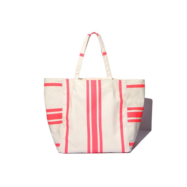Quality 600D Polyester Canvas Tote Bags Striped Print Environmental Protection wholesale
