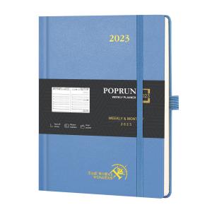 China Light Blue 2023 Daily Planner Page A Day Schedule Quick Search Corners Hardcover on sale