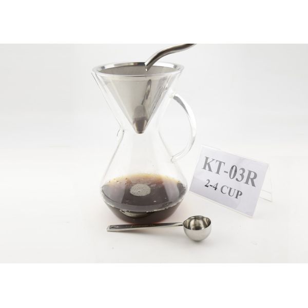 4 Cup Pour Over Coffee Dripper , Reusable Coffee Filter Cone For Carafes