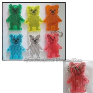 promotion printed logo Eco Abs reflective traffic safety item keychain keyrings