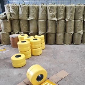 Road Traffic Safe EVA / PU Foam Roller Buckets in Yellow for Road Safety Barrier