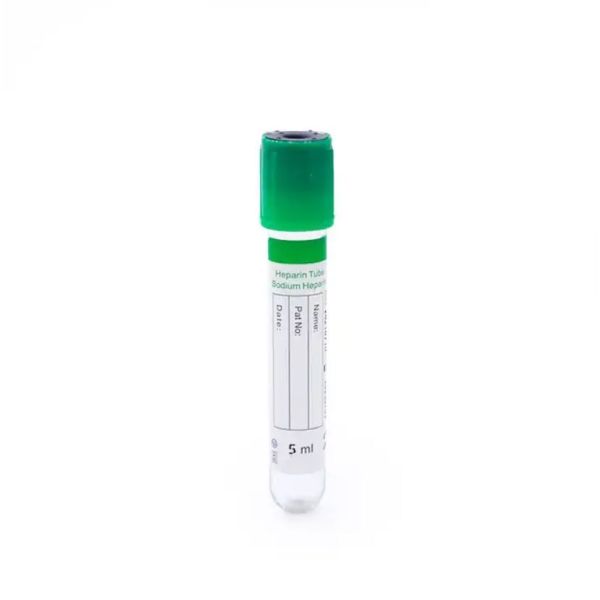 Green cap, lithium heparin/lithium heparin additive disposable vacuum blood