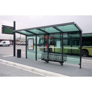 Glass Stainless Steel Bus Stop Ease Maintenance For Wait Car / Provide Temporary
