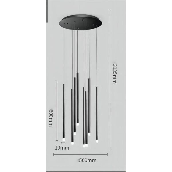 Modern Long Hanging Chandelier Restaurant Cafe Hotel Entryway Chandelier