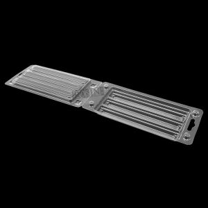 Custom Disposable Clear Plastic 3 Cell Rectangular Makeup Brush Clamshell