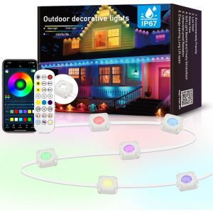 100ft IP67 Outdoor Waterproof Smart RGBIC (2 Rolls*50ft) permanent Eaves Lights