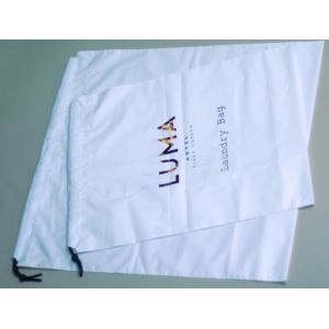Biodegradable drawstring laundry poly bag with printing,Logo Printed Poly