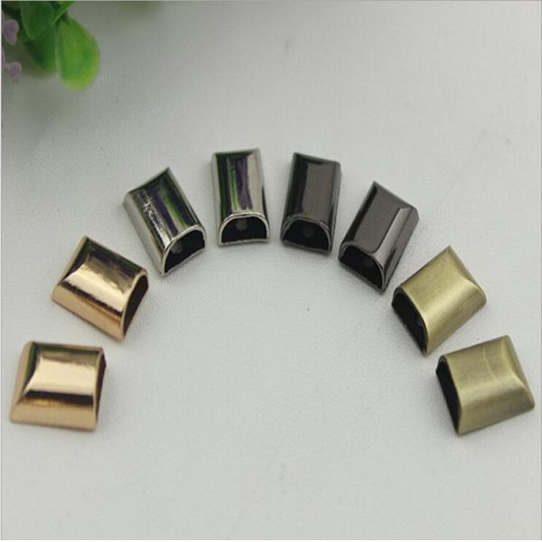 Handbag gold zinc alloy metal cord end clips and stopper with screws