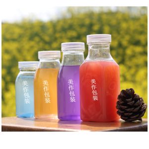 28MM CLEAR ODM 8OZ PLASTIC BEVERAGE BOTTLE WITH LIDS