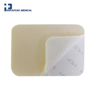 adhesive waterproof burn wound care silicone wound foam dressing with border
